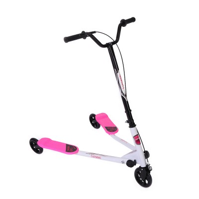 Jaxpety Large Pink Y Flicker Scooter 3 Wheels Kids Drafting Kick Scooter for Boys/Girls Aged 5+   